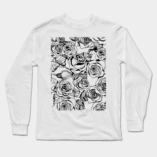 Hand drawn roses pattern Long Sleeve T-Shirt